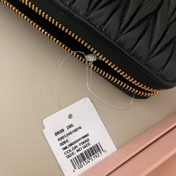 COPY - NWT Authorities Rare Miu Miu Black Quilted Leather Zipped Wallet with Cr… - Picture 9 of 10